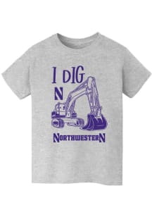 Youth Northwestern Wildcats Grey Vive La Fete Excavator Short Sleeve T-Shirt