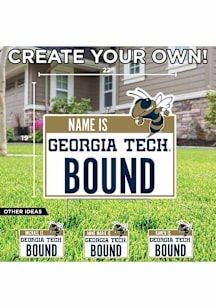 GA Tech Yellow Jackets Personalized School Bound Yard Sign - White
