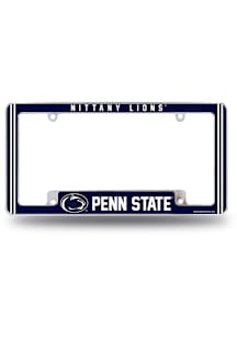Penn State Nittany Lions Classic All Over Chrome License Plate Frame - White