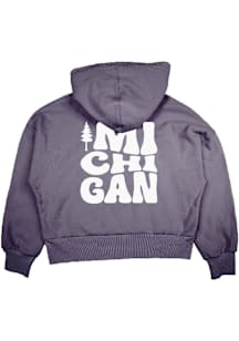 Blue 84 Michigan Womens Purple Stacked Letters Qtr Zip