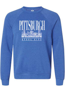 Summit Sportswear Pittsburgh Mens Blue Skyline Long Sleeve Fashion Sweatshirt