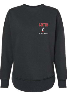 Quinn Staten Rally Womens Black Cincinnati Bearcats NIL Embroidered Crew Sweatshirt