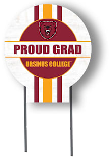 Ursinus Bears KH Sports Fan 20x20 Circle Yard Sign with Stakes Proud Grad Yard Sign - White