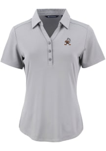 Cutter and Buck Cleveland Browns Womens Graphite Historic Forge Eco Polo Short Sleeve Polo Shirt