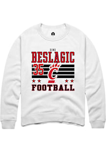 Dino Beslagic Cincinnati Bearcats Mens White Football NIL Striped Player Crew