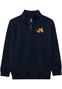 Drexel Dragons Mens Navy Blue Essentials Embroidery Long Sleeve Qtr Zip Pullover
