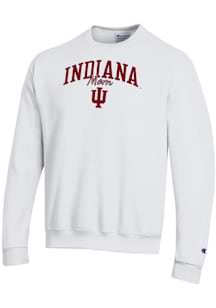 Champion Indiana Hoosiers Mens White Mom Script Powerblend Long Sleeve Crew Sweatshirt