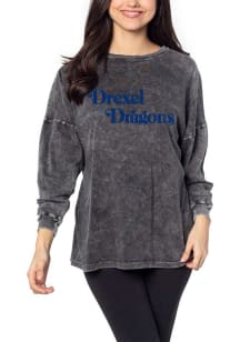 Womens Navy Blue Drexel Dragons Big LS Tee