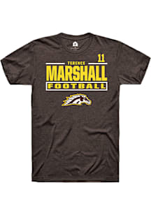 Terence Marshall Western Michigan Broncos Brown Football NIL Stacked Box Short Sleeve Player T Shi..