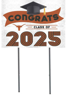 Texas Longhorns KH Sports Fan 18x24 Yard Sign with Stakes Class of 2025 Yard Sign - White