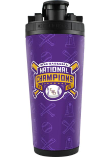LSU Tigers 2025 NCAA Mens College World Series Champions 4D Ice Shaker Stainless Steel Bottle - Pu..