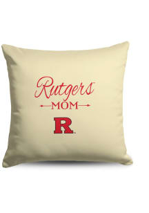 White Scarlet Knights Mom 18x18 Throw Pillow