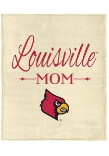 Louisville Cardinals Mom Silk Touch Fleece Blanket - White