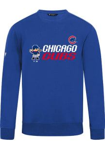 Levelwear Chicago Cubs Mens Blue Zane 8-Bit Baseball Long Sleeve Crew Sweatshirt