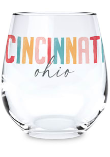Cincinnati Stemless Watercolor Stemless Wine Glass