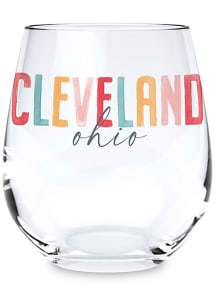 Cleveland Stemless Watercolor Stemless Wine Glass