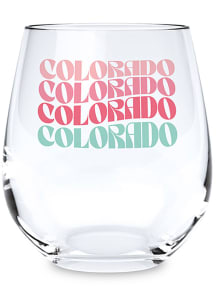 Colorado Stemless Retro Wave Stemless Wine Glass