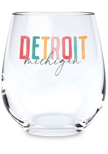 Detroit Stemless Watercolor Stemless Wine Glass