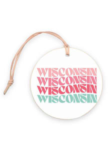 Wisconsin 4&quot; Retro Wave Ornament