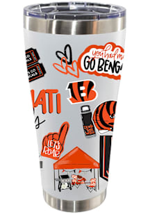 Cincinnati Bengals Cheer 30oz Stainless Steel Tumbler - White