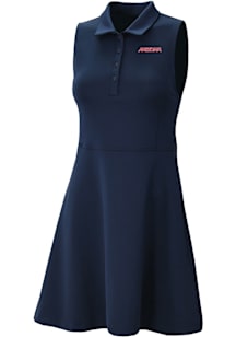 Columbia Arizona Wildcats Womens Navy Blue Heat Seal Match Short Sleeve Dress
