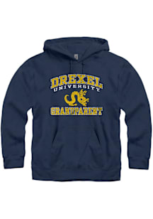 Drexel Dragons Mens Navy Blue Big Arch Grandparent Long Sleeve Hoodie