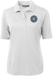 Cutter and Buck New York City FC Womens White Virtue Eco Pique Short Sleeve Polo Shirt