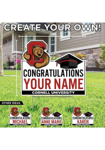 Cornell Big Red Personalized Congratulations Grad Yard Sign - White