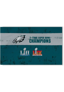Philadelphia Eagles 2x Super Bowl Champions Washable 36x62 Interior Rug - Midnight Green