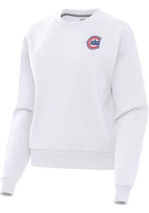 Antigua Chicago Cubs Womens White Alternate Victory Crew Sweatshirt