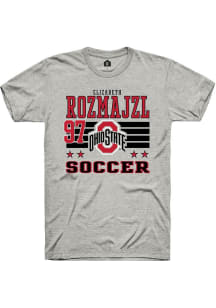 Elizabeth Rozmajzl Rally Mens Ash Ohio State Buckeyes NIL Striped Player T Shirt