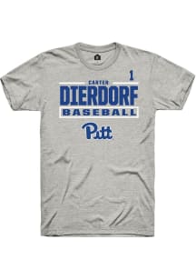 Carter Dierdorf Rally Mens Ash Pitt Panthers NIL Stacked Box Player T Shirt