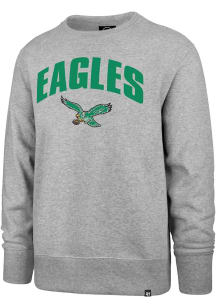 47 Philadelphia Eagles Mens Ash Strider Headline Long Sleeve Crew Sweatshirt