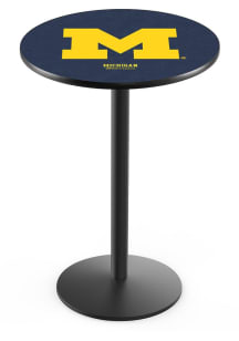 Black Michigan Wolverines Black Round Base Pub Table
