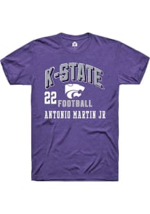 Antonio Martin Jr Rally Mens Purple K-State Wildcats NIL Arch Logo Player T Shirt
