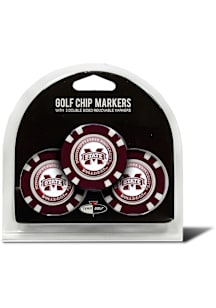 Mississippi State Bulldogs Poker Chip 3 Pack Golf Ball Marker