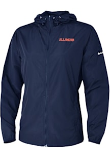 Columbia Illinois Fighting Illini Womens Navy Blue Heat Seal Prodigy Light Weight Jacket