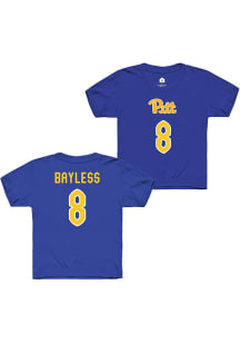 Blaire Bayless Youth Blue Pitt Panthers NIL Shirzees Short Sleeve Player T-Shirt
