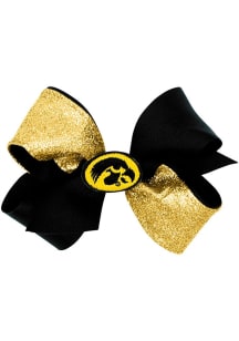 Color Block Glitter Iowa Hawkeyes Kids Hair Barrette - Black