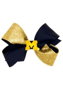 Color Block Glitter Michigan Wolverines Kids Hair Barrette - Yellow