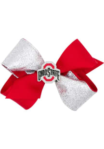 Color Block Glitter Ohio State Buckeyes Kids Hair Barrette - Red