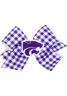 Gingham K-State Wildcats Kids Hair Barrette - Purple