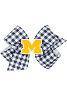 Gingham Michigan Wolverines Kids Hair Barrette - Yellow