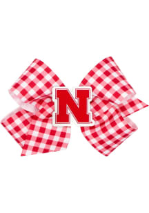 Gingham Nebraska Cornhuskers Kids Hair Barrette - Red