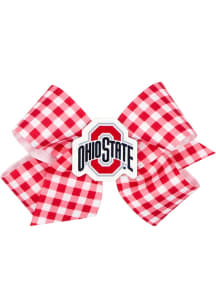 Gingham Ohio State Buckeyes Kids Hair Barrette - Red