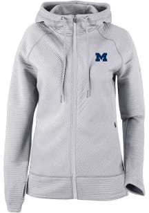 Womens Michigan Wolverines Grey Columbia Pack It Up Long Sleeve Full Zip Jacket