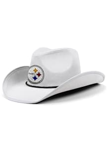 Forever Collectibles Pittsburgh Steelers White Rhinestone Cowboy Hat Mens Cowboy Hat