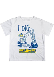 Vive La Fete Delaware Fightin' Blue Hens Toddler White Excavator Short Sleeve T-Shirt