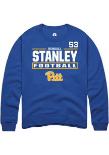 Kendall Stanley Rally Mens Blue Pitt Panthers NIL Stacked Box Player Crew