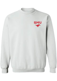 Vive La Fete SMU Mustangs Womens White Impressions Crew Sweatshirt